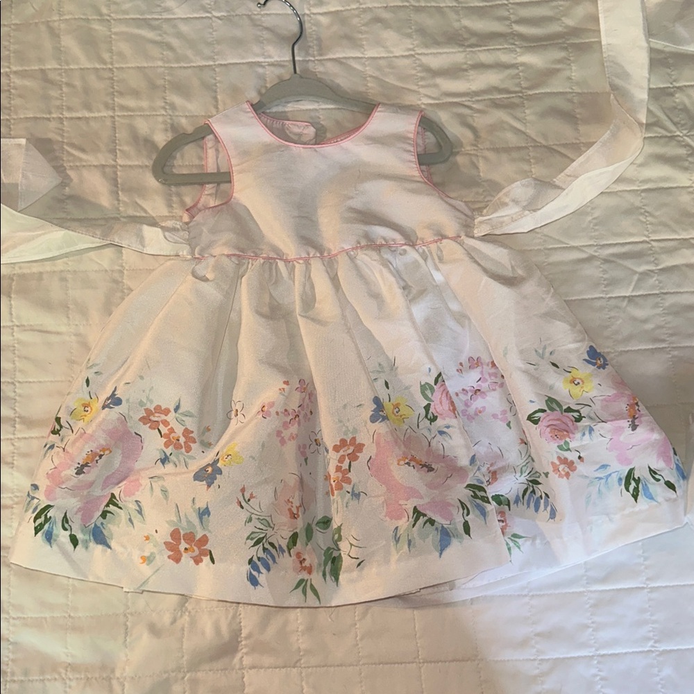 Pippa & Julie White Dress with Pink Accents